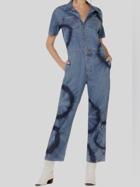 Wrangler Blue Tie-Dye Denim Coveralls